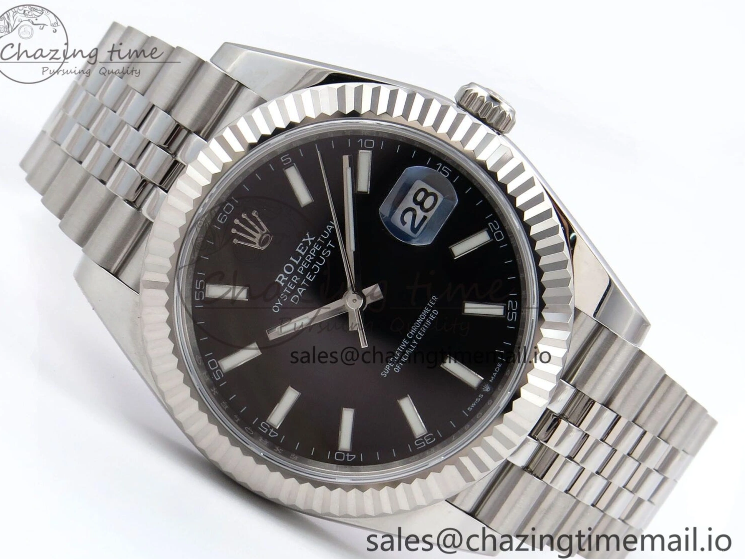 MiroTime 0406 HighPerformance DateJust 41 126334 EWEF Best Edition Black Stick Dial on Jubilee Bracelet A 1046